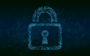 A padlock depicting cybersecurity