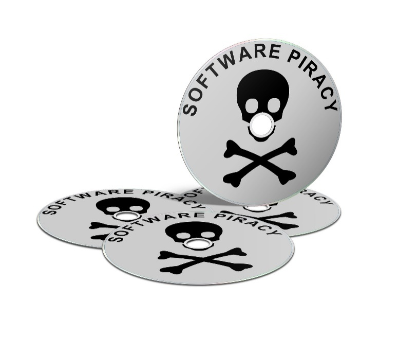 An image showing pirated software discs
